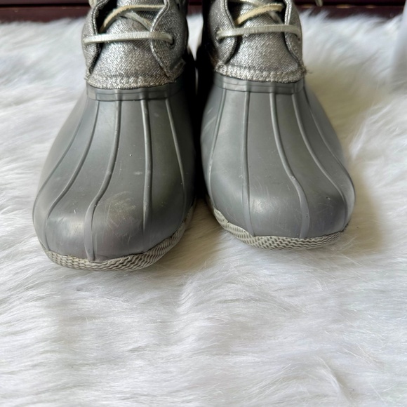 Sperry Top-Sider Saltwater Shimmer Duck Boots Gray Waterproof Size 7.5 - Picture 11 of 13